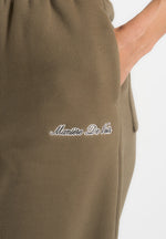 JS003 - Unisex Signature Wide Leg Joggers - Olive