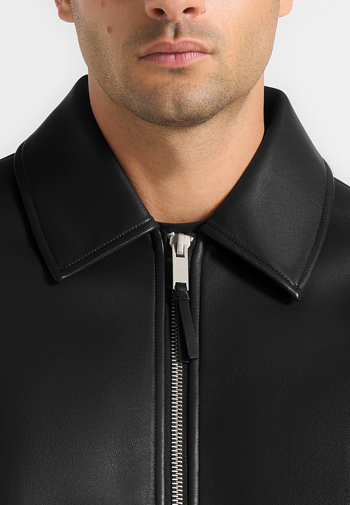 Yves - Minimal Leather Jacket - Black
