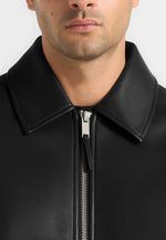 Yves - Minimal Leather Jacket - Black