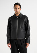 Yves - Minimal Leather Jacket - Black