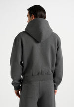 Zia - Unisex Signature Relaxed Fit Zip Hoodie - Charcoal Grey