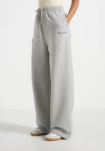 JS003 - Unisex Signature Wide Leg Joggers - Marl Grey