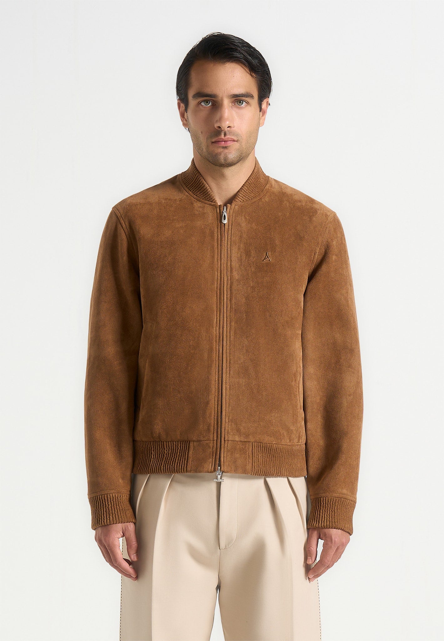 Arsène - Suede Bomber Jacket - Fawn 