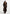 Cenya - Fur Collar Belted Leather Coat - Brown