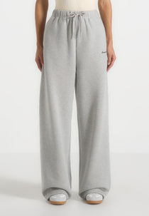 JS003 - Unisex Signature Wide Leg Joggers - Marl Grey