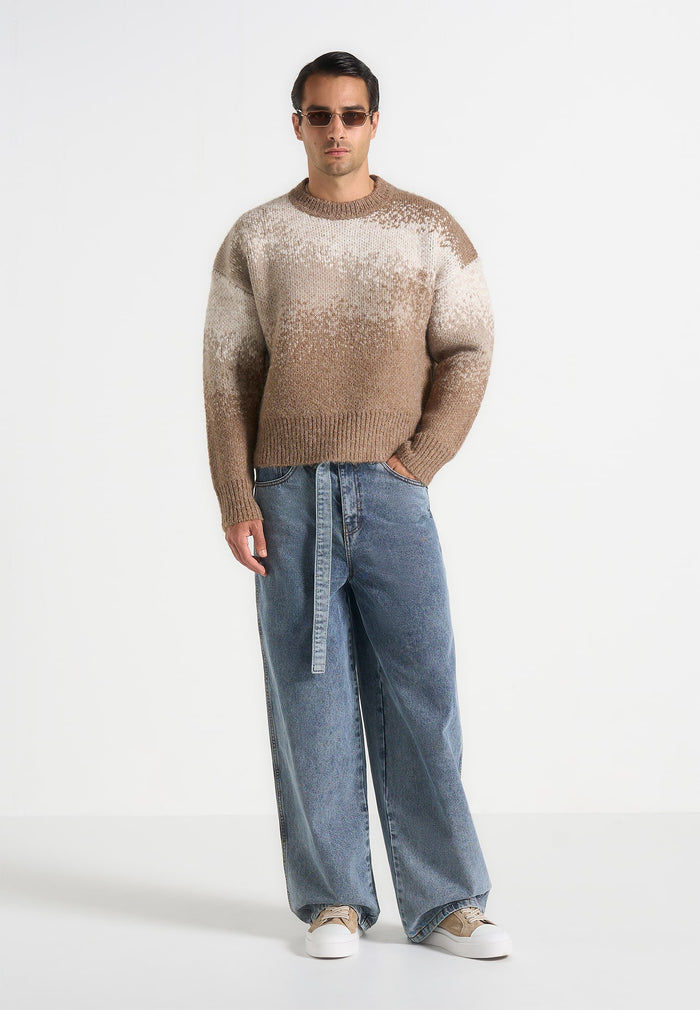 Yani - Ombré Wool Crewneck Sweater - Beige