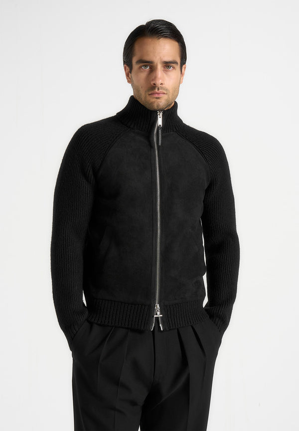Rami - Suede & Knit Jacket - Black
