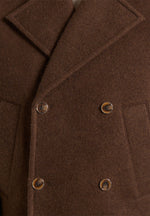 Mika - Unisex Double Breasted Wool Jacket - Brown