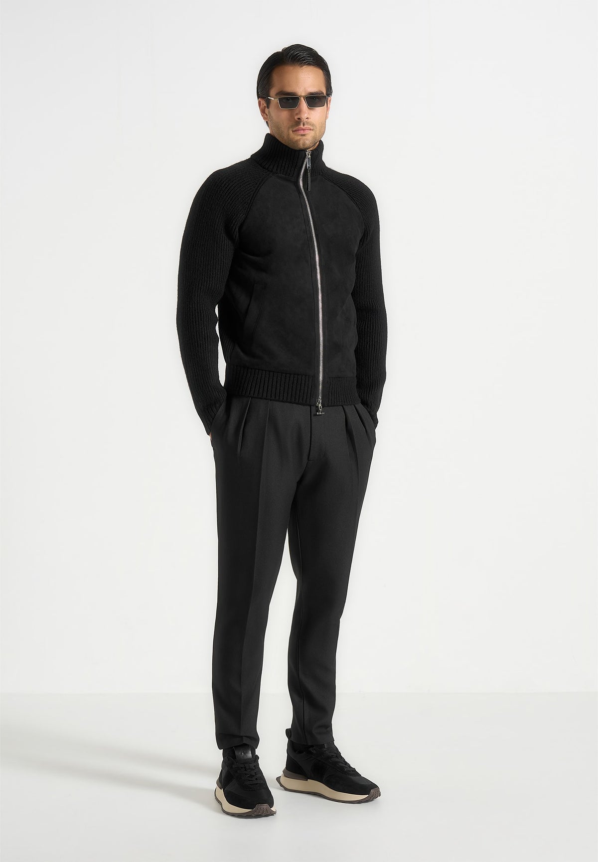 Rami - Suede & Knit Jacket - Black