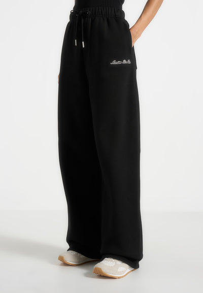 Taylor - Unisex Signature Wide Leg Joggers - Black