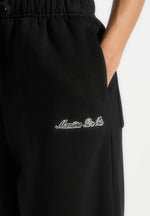 JS003 - Unisex Signature Wide Leg Joggers - Black