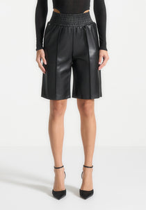 Leather City Shorts - Black