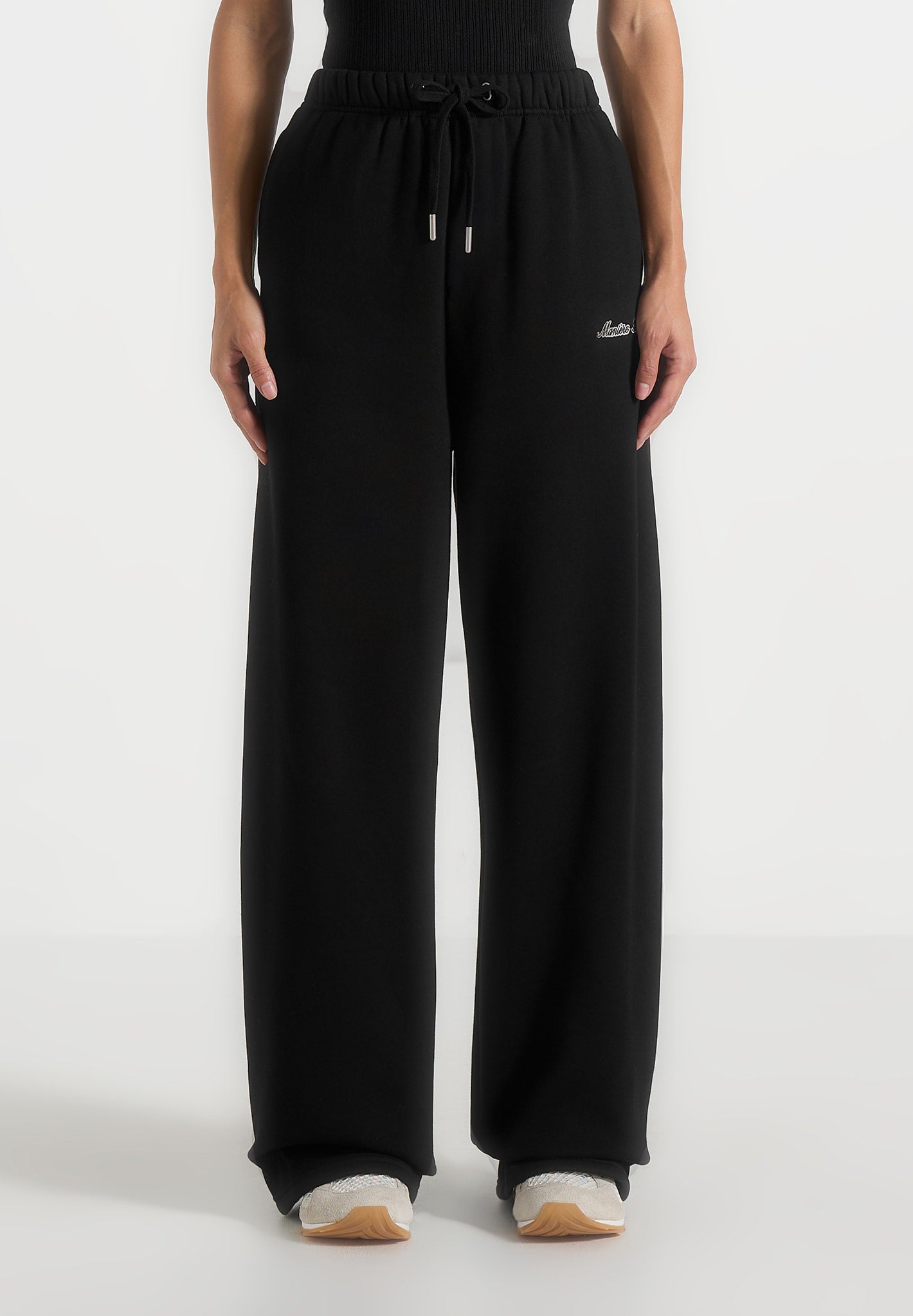 JS003 - Unisex Signature Wide Leg Joggers - Black