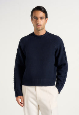 raymond-plait-detail-raglan-knit-jumper-navy
