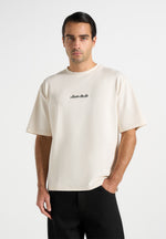 Ari - Unisex Signature Relaxed Fit Cotton T-Shirt - Cream