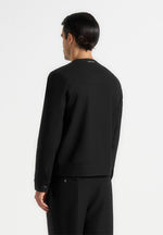 Alain - Tailored Cardigan With Contrast Placket - Black