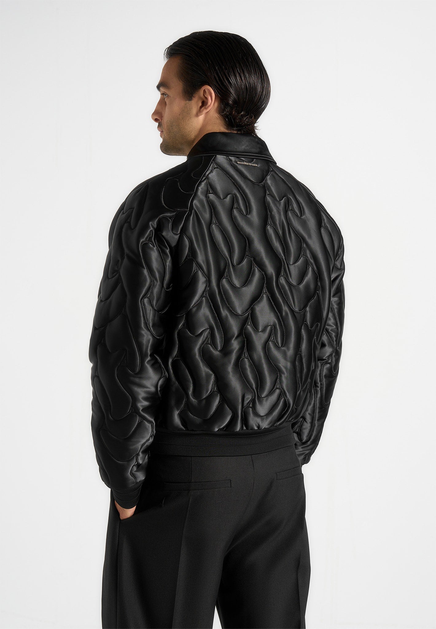 Ugo - Satin Embroidered Jacket - Black