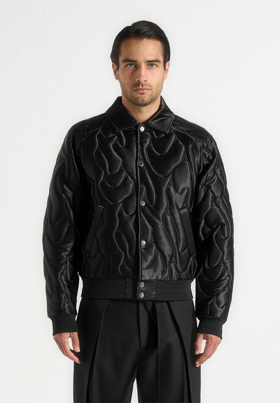 Ugo - Satin Embroidered Jacket - Black