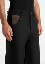Lazare - Wide Leg Twill Jeans - Black