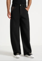 Lazare - Wide Leg Twill Jeans - Black