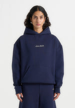 Ollie - Unisex Signature Relaxed Fit Hoodie - Navy