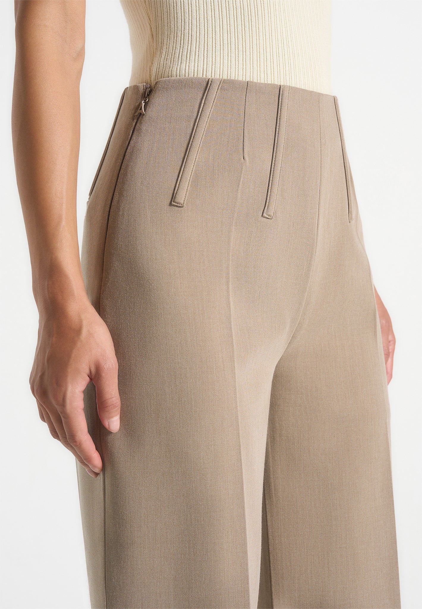Rafaela - Corset Waist Tailored Trousers - Beige