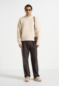 KW001 - Brushed Wool Knit Jumper - Cream