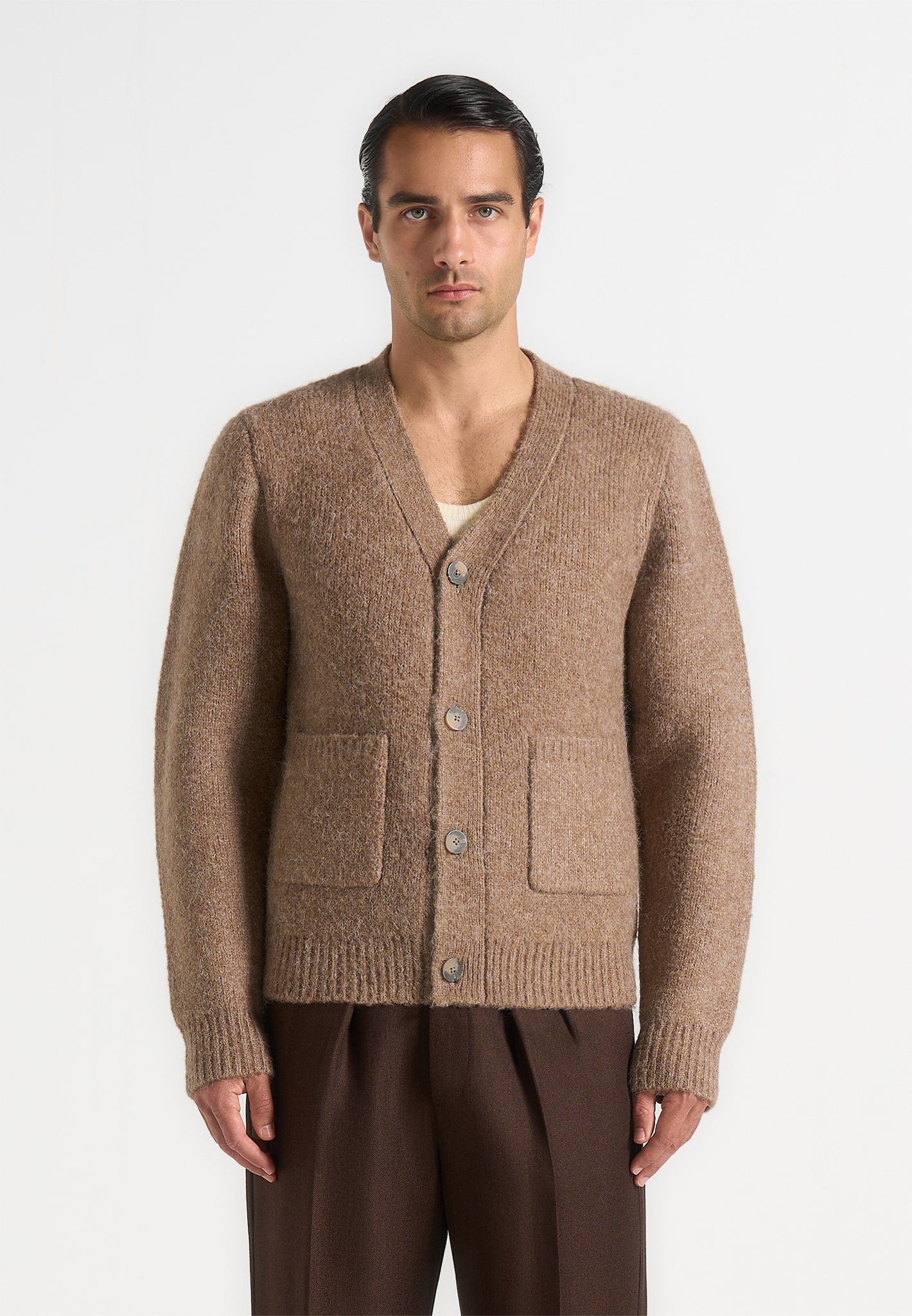 Aldo - Wool Knit Cardigan - Taupe 