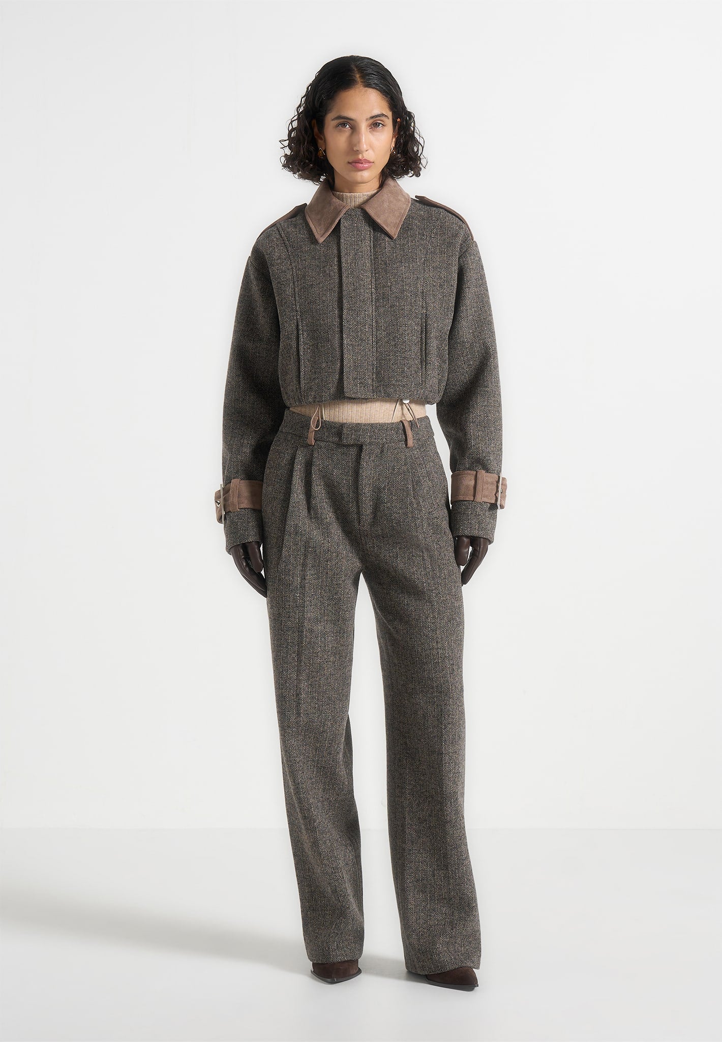 galia-herringbone-and-suede-bungee-hem-jacket-grey