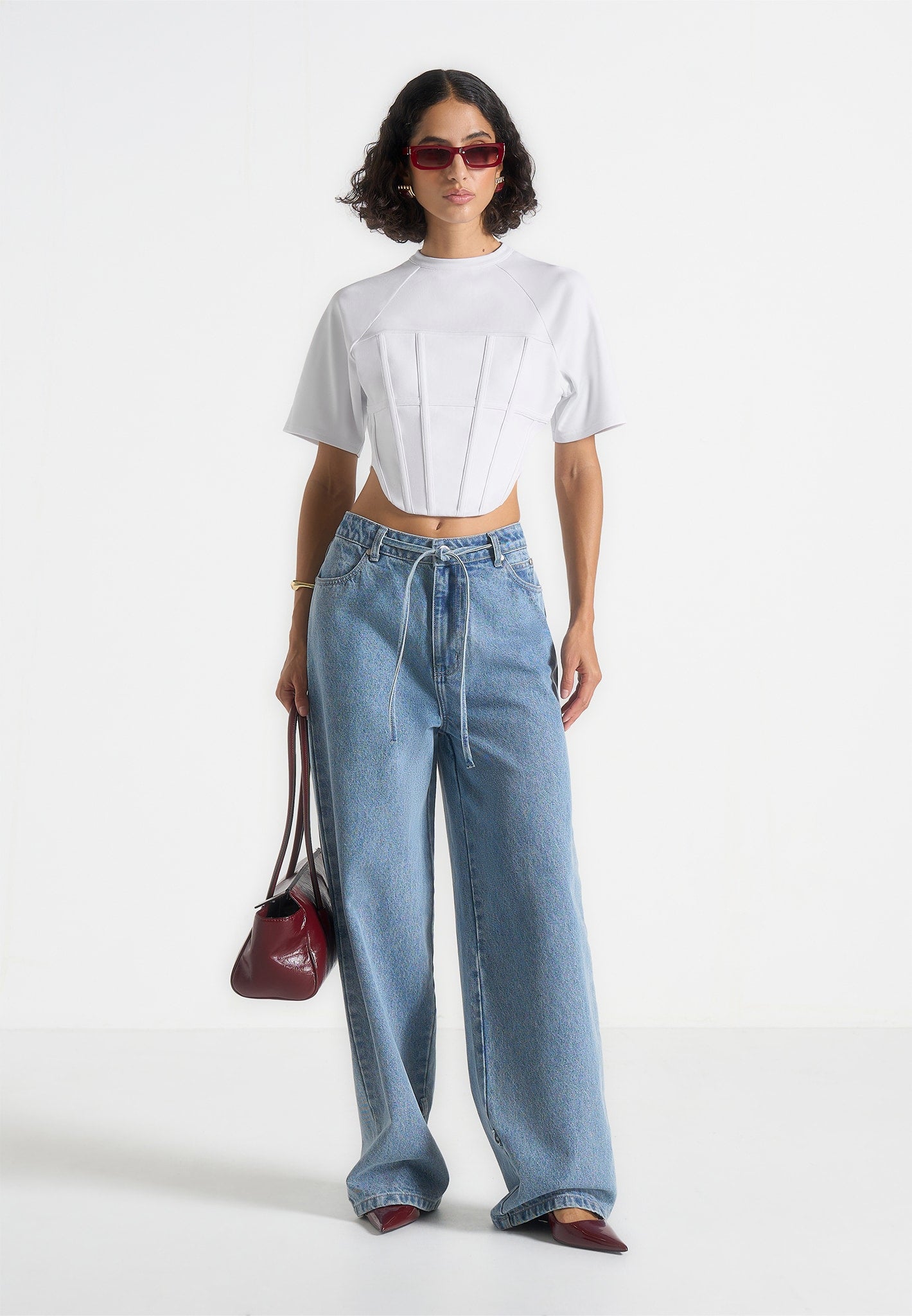 Juline - Corset T-Shirt - White 
