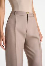 Doria - Tailored Trousers With Waistband Detail - Taupe