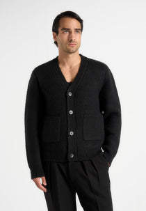 KW002 - Wool Knit Cardigan - Black