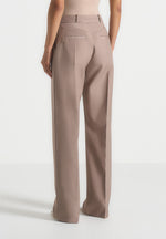 Doria - Tailored Trousers With Waistband Detail - Taupe