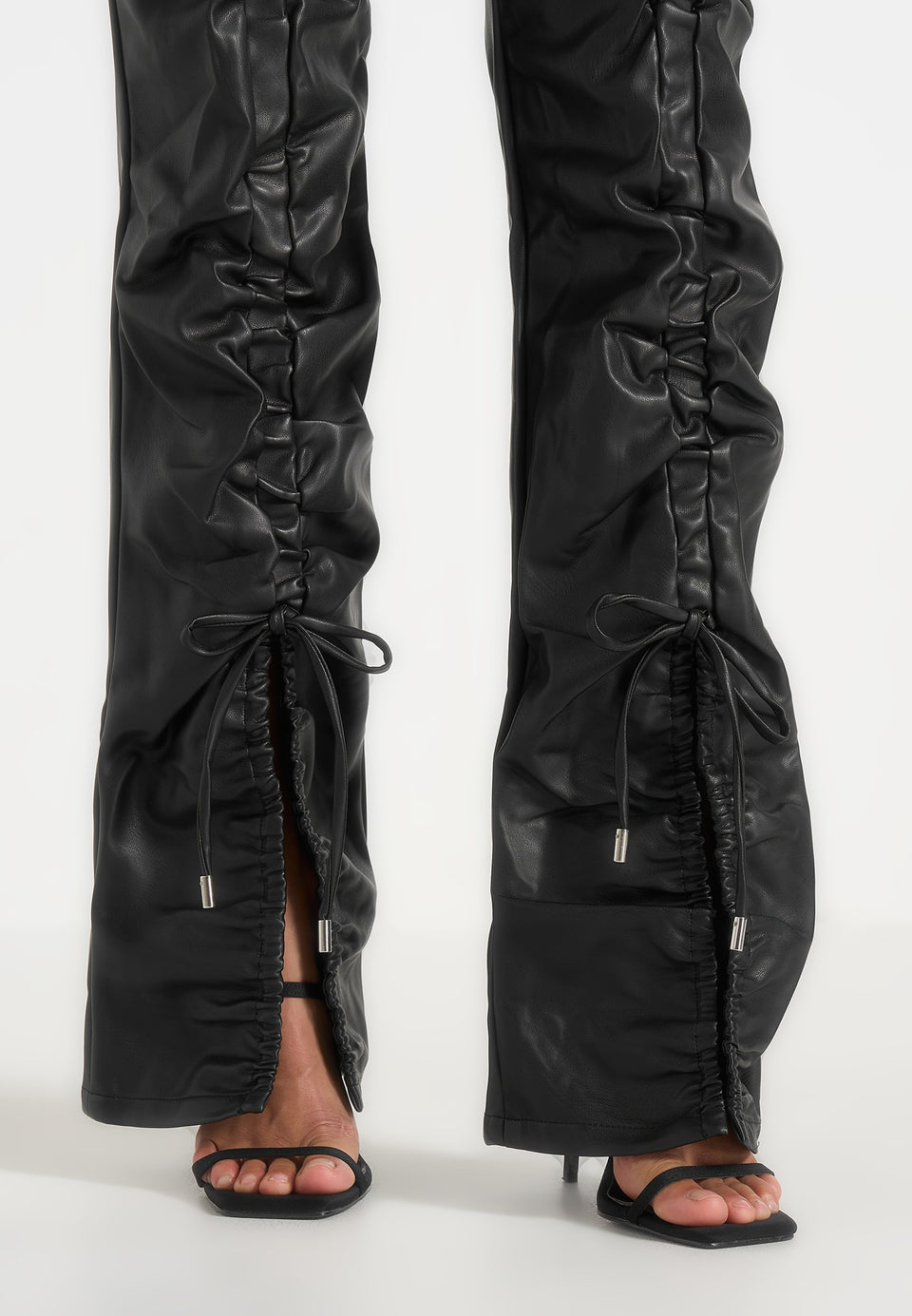 vegan-leather-ruched-trousers-black