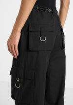 Rosa - Ripstop Parachute Cargo Pants - Black