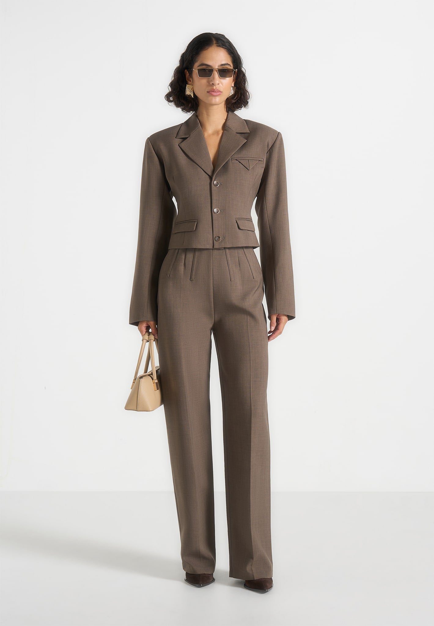 Rafaela - Corset Waist Tailored Trousers - Beige 