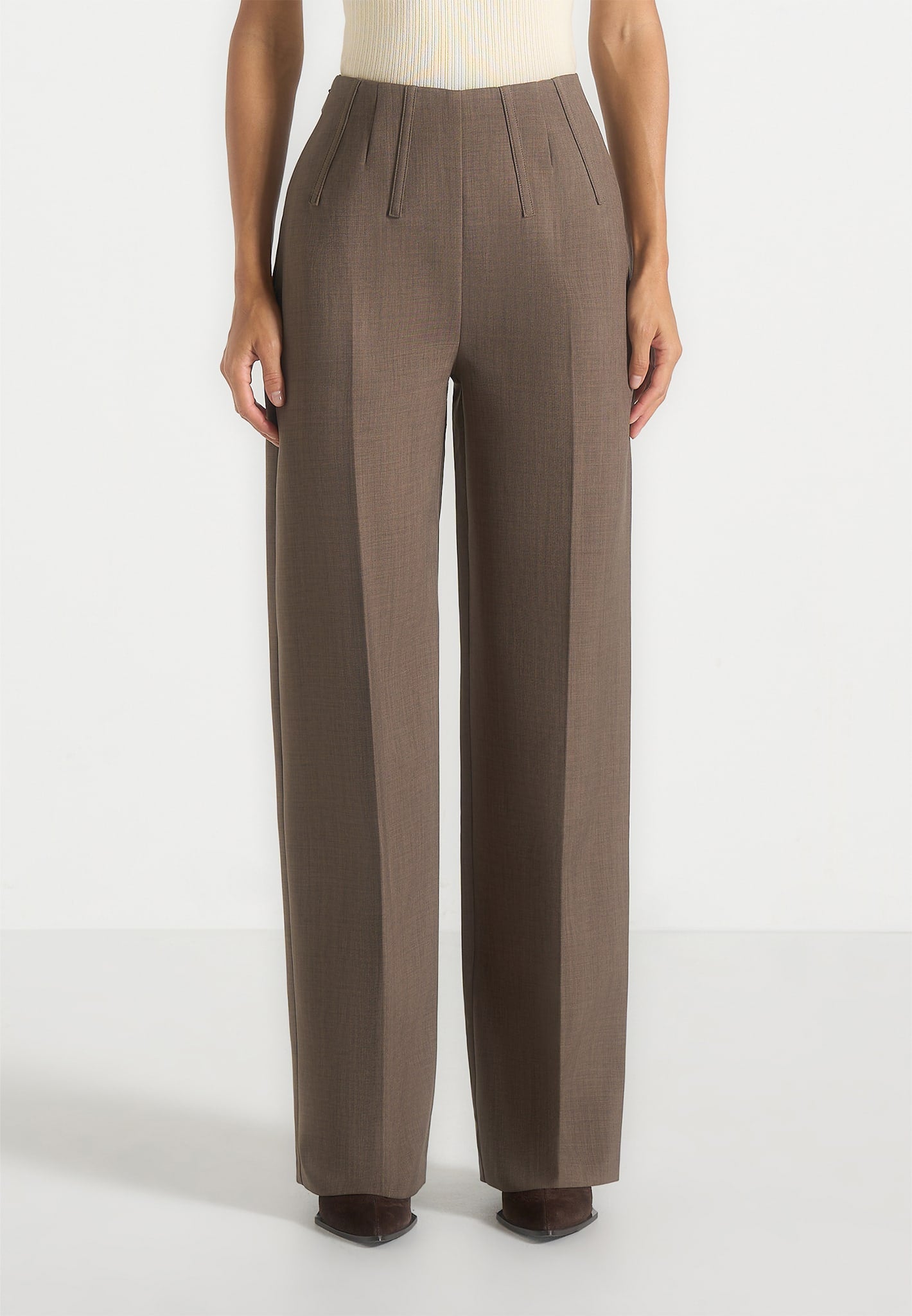 Rafaela - Corset Waist Tailored Trousers - Beige