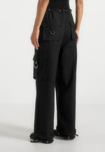 Rosa - Ripstop Parachute Cargo Pants - Black