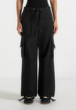 Rosa - Ripstop Parachute Cargo Pants - Black