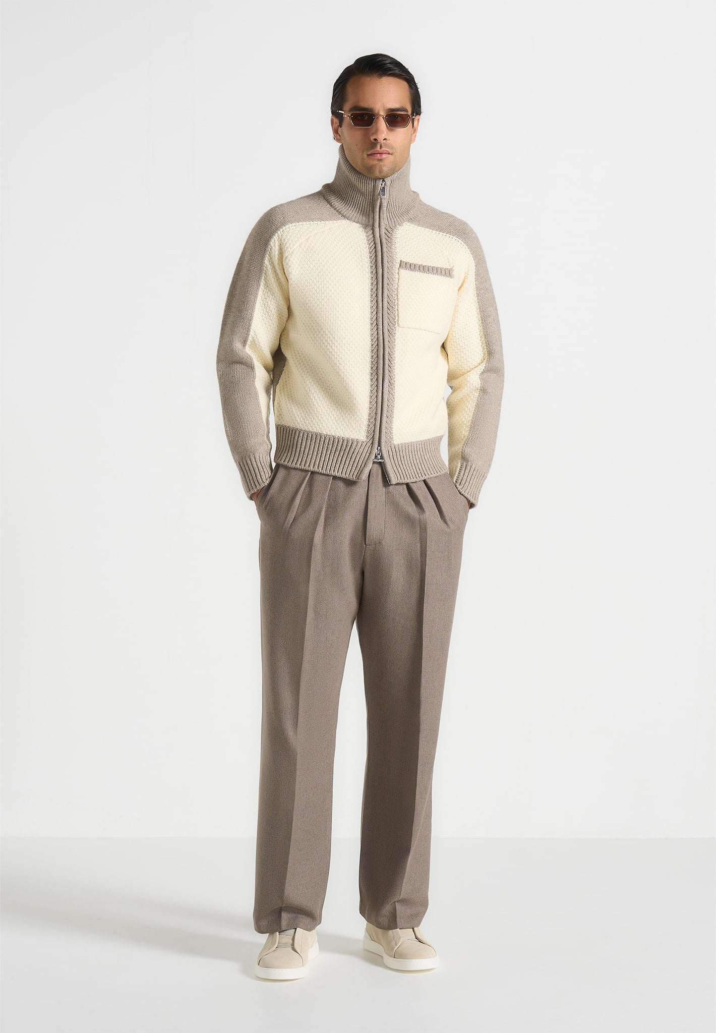 rene-colour-block-zip-through-cardigan-cream-beige