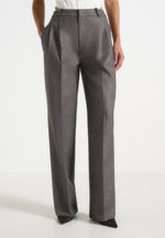 Julie - Speckled Tailored Twin Pleat Trousers - Grey Speckle