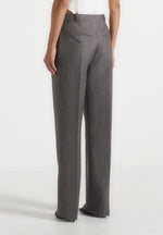 Julie - Speckled Tailored Twin Pleat Trousers - Grey Speckle