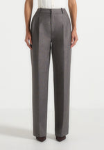 Julie - Speckled Tailored Twin Pleat Trousers - Grey Speckle