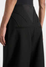 Réna - High Waisted Corset Sculptural Trousers - Black