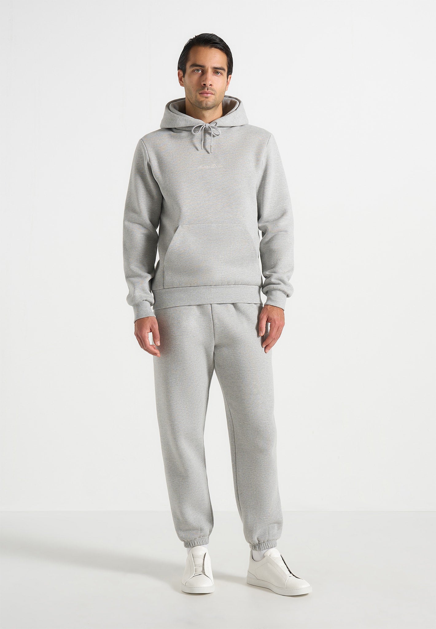 Gustave - Signature Regular Fitted Hoodie - Marl Grey 