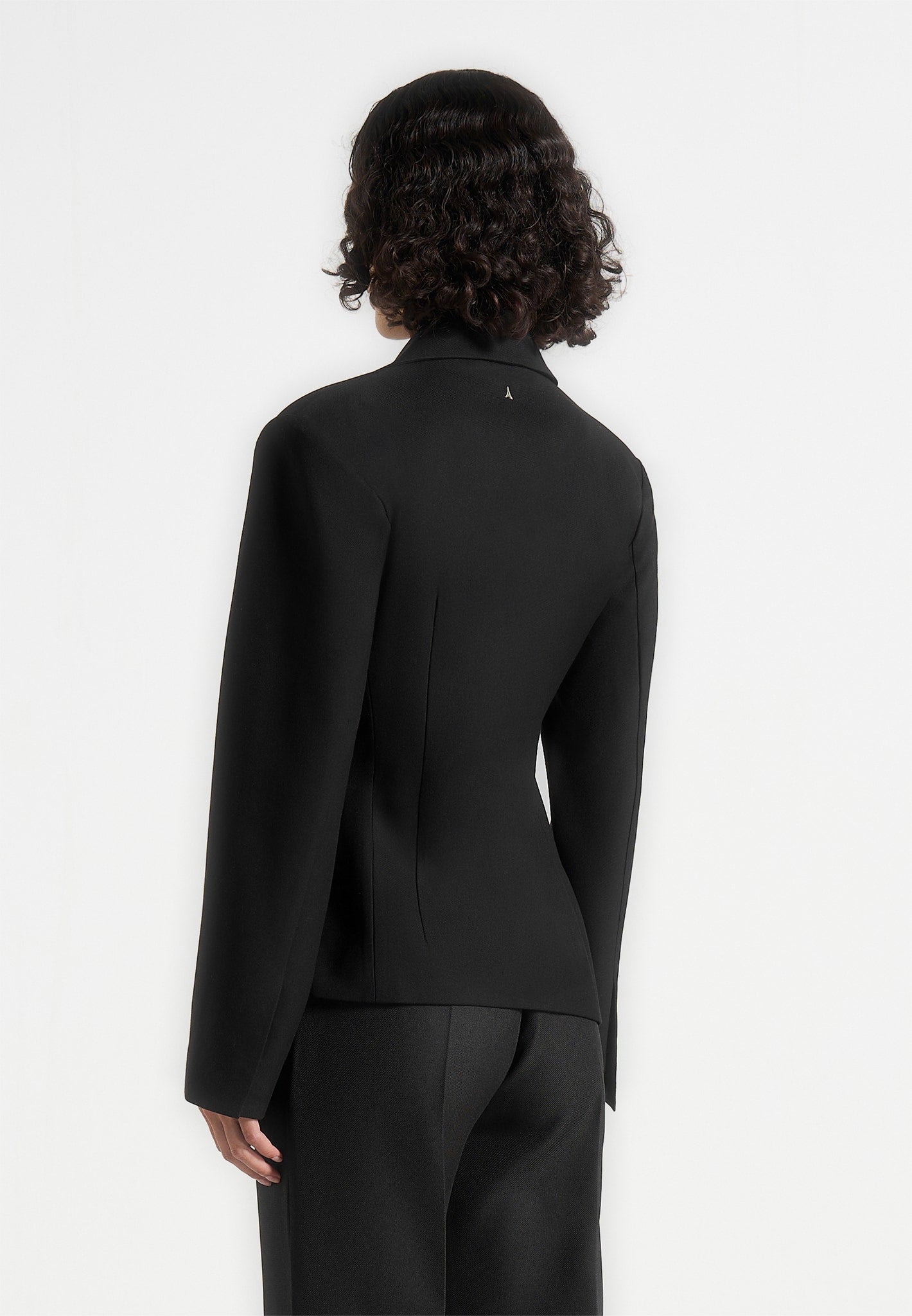Thalia - Asymmetric Tailored Double Breasted Blazer - Black