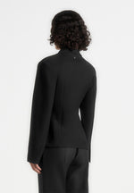 Thalia - Asymmetric Tailored Double Breasted Blazer - Black