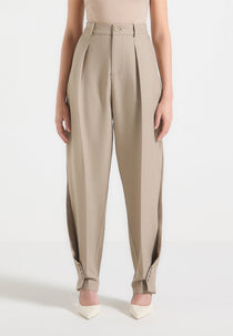 S⁠ophie - Twist Leg Tailored Trousers - Beige