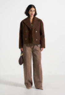 Mika - Unisex Double Breasted Jacket - Brown
