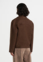 Mika - Unisex Double Breasted Wool Jacket - Brown